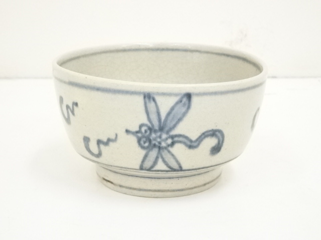 茶道具　八幡窯造　安南染付　花草文　茶碗　共箱　C　8403 道具 ] - 道具 八幡窯造 安南茶碗（共箱） | ネットショップ圭